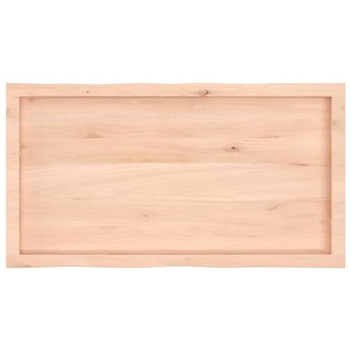 Bordplade 100x50x(2-4)cm naturlig kant ubehandlet massivt træ