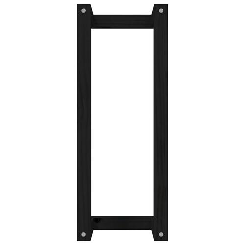 Håndklædeholder 23x18x60 cm massivt fyrretræ sort