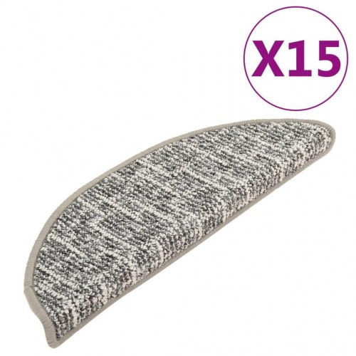Trappemåtter 15 stk. 56x17x3 cm grå
