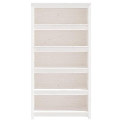 Bogreol 80x35x154 cm massivt fyrretræ hvid