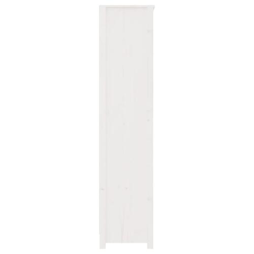 Bogreol 80x35x154 cm massivt fyrretræ hvid