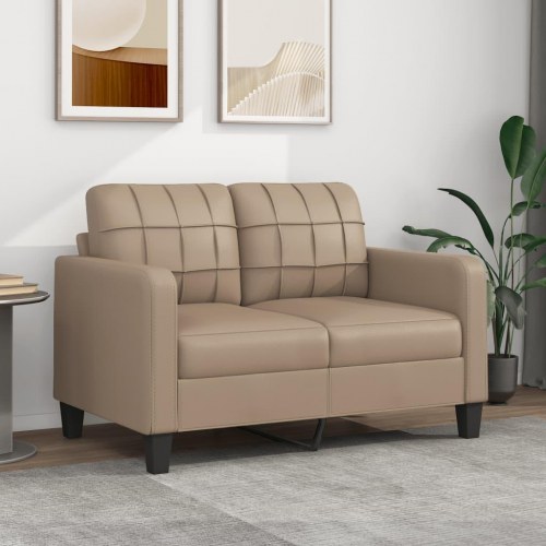 2-personers sofa i kunstlæder - cappuccino, sædebredde 120 cm