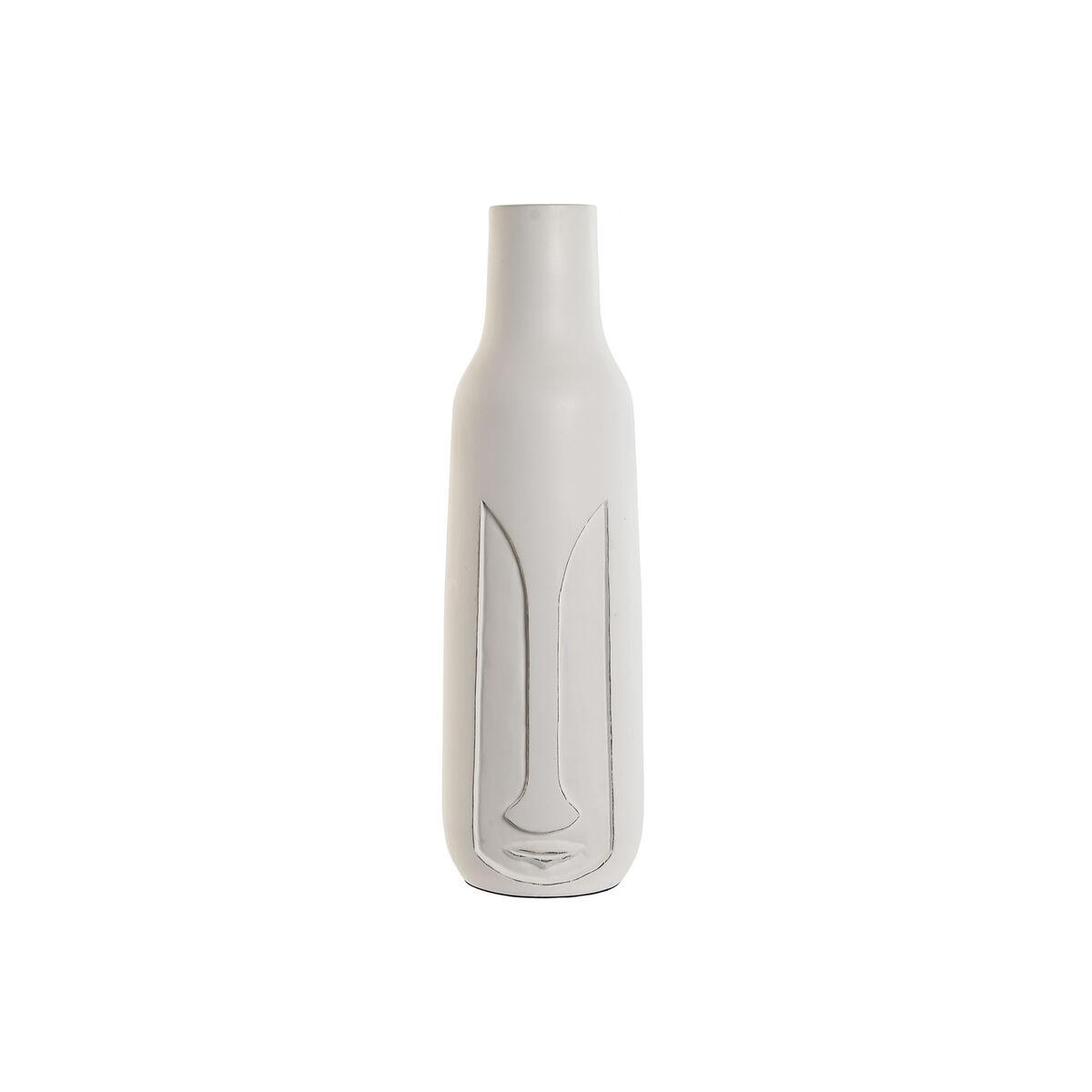 Vase Home Esprit Hvid Mangotræ Moderne Ansigt 15 X 15 X 45 Cm