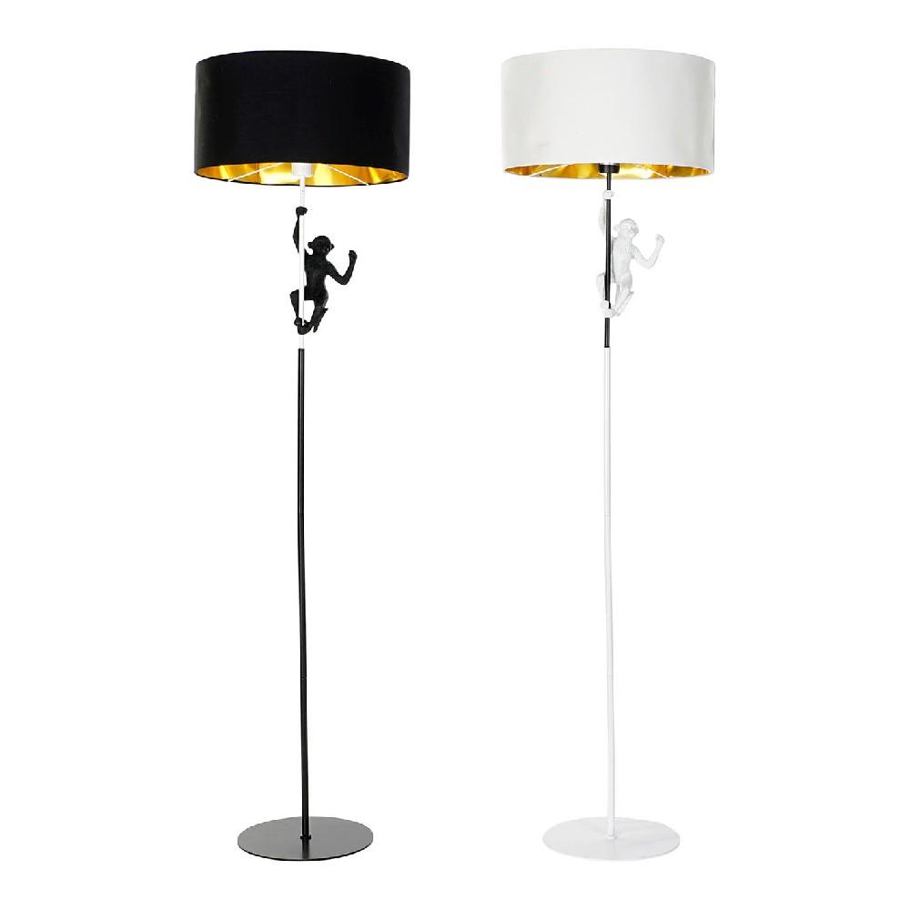 Gulvlampe 8424001827312 44 X 44 X 166 Cm Sort Gylden Metal Hvid Harpiks 220 V 50 W 2 Enheder