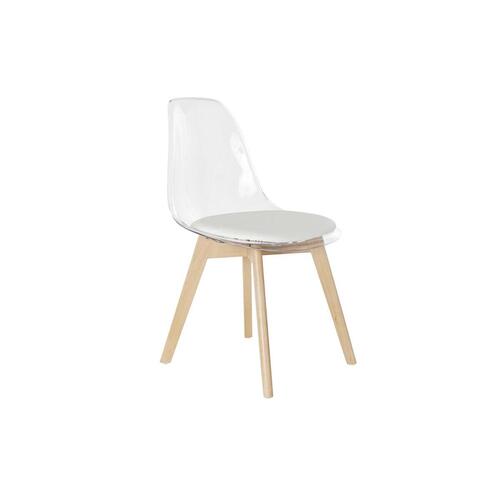Spisebordsstol Hvid Gennemsigtig Natur 54 x 47 x 81 cm