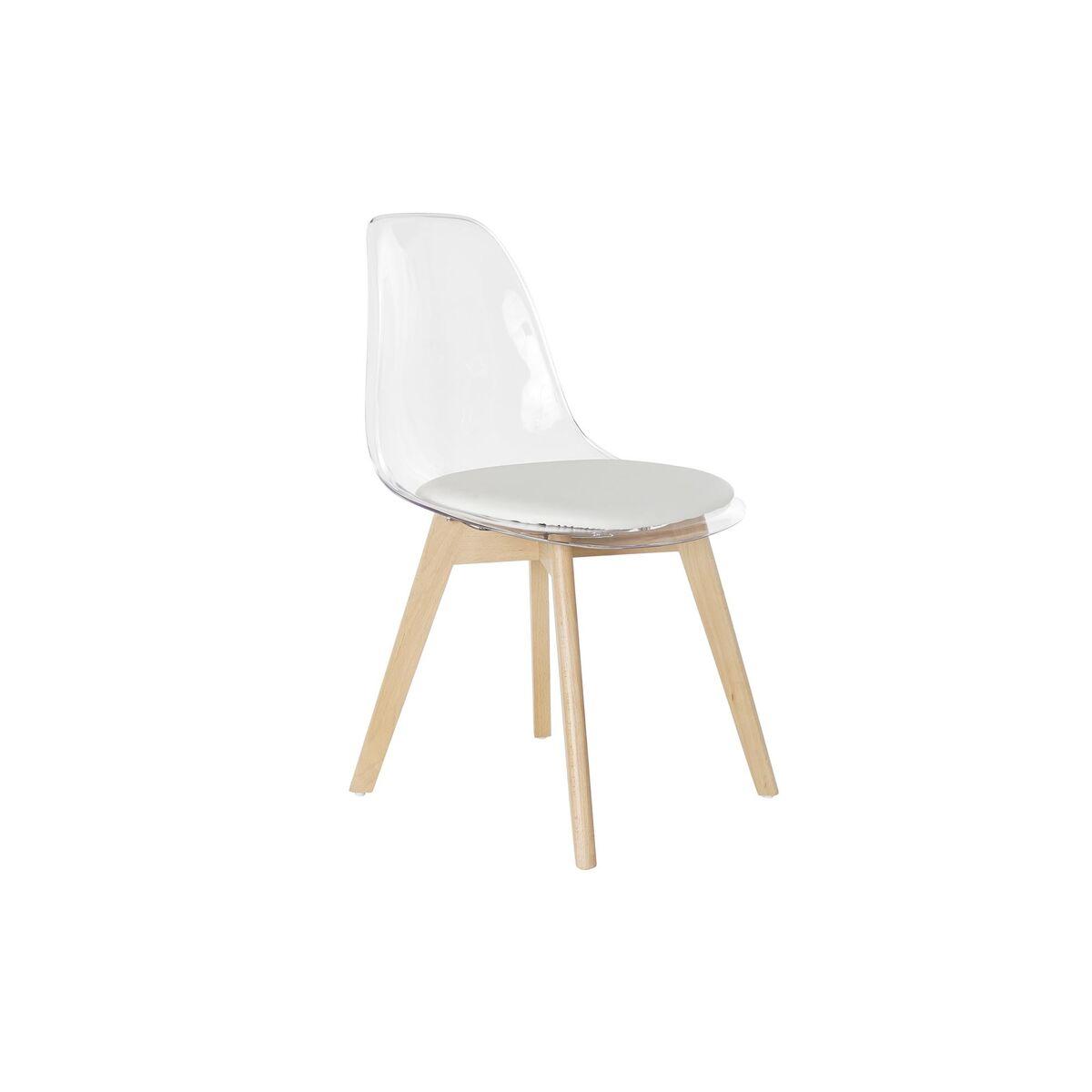 Spisebordsstol Hvid Gennemsigtig Natur 54 x 47 x 81 cm