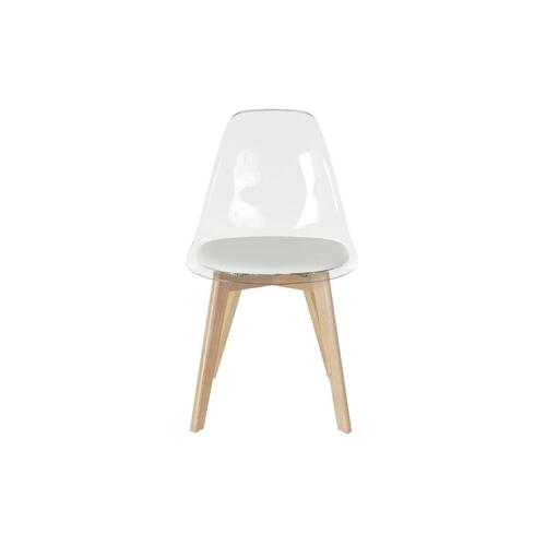 Spisebordsstol Hvid Gennemsigtig Natur 54 x 47 x 81 cm