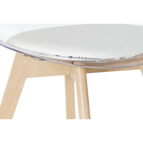 Spisebordsstol Hvid Gennemsigtig Natur 54 x 47 x 81 cm