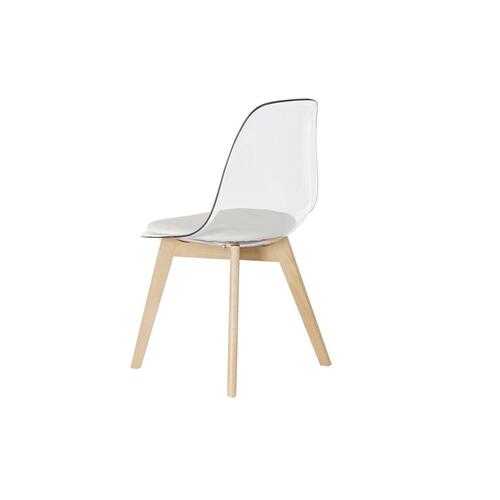 Spisebordsstol Hvid Gennemsigtig Natur 54 x 47 x 81 cm