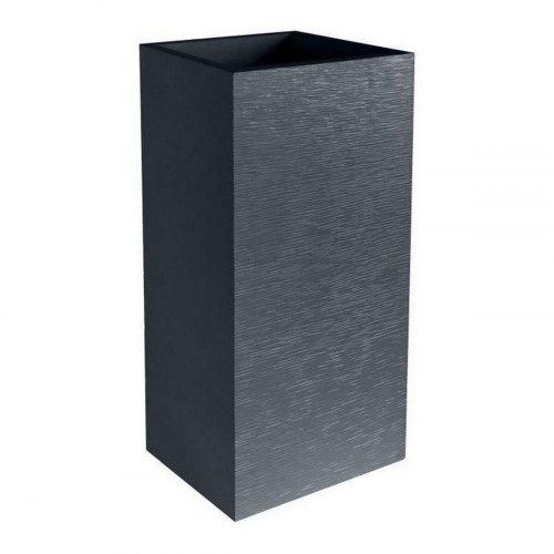Krukke EDA - firkantet 39,5 × 39,5 × 80 cm, grå/mørkegrå plastik