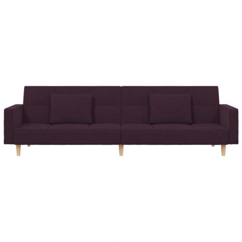 2-personers sovesofa med 2 puder stof lilla