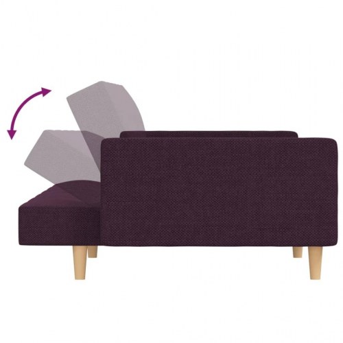 2-personers sovesofa med 2 puder stof lilla