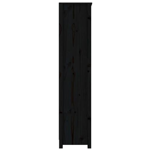 Bogreol 80x35x154 cm massivt fyrretræ sort