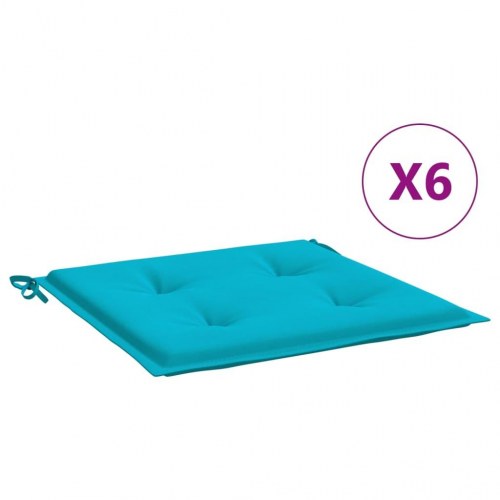 Hynder til havestol - 6 stk. 50 × 50 × 4 cm i turkis oxfordstof