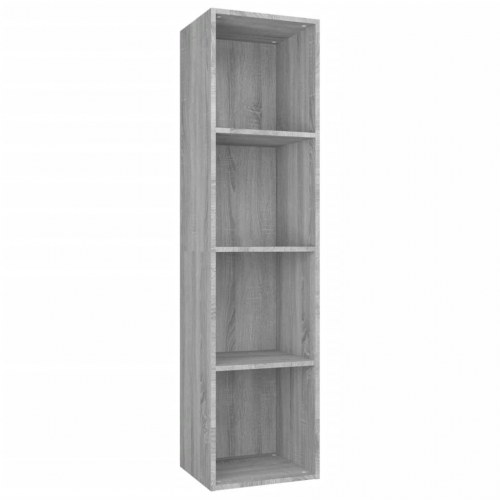 Bogreol / tv-bord 36 × 30 × 143 cm - grå sonoma-eg, konstrueret træ