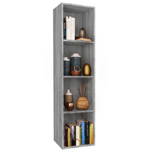Bogreol / tv-bord 36 × 30 × 143 cm - grå sonoma-eg, konstrueret træ