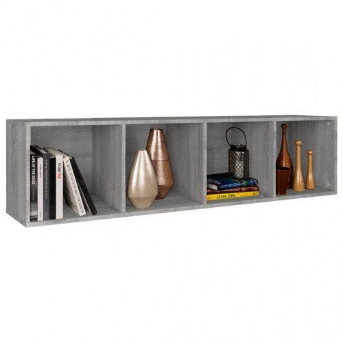 Bogreol / tv-bord 36 × 30 × 143 cm - grå sonoma-eg, konstrueret træ