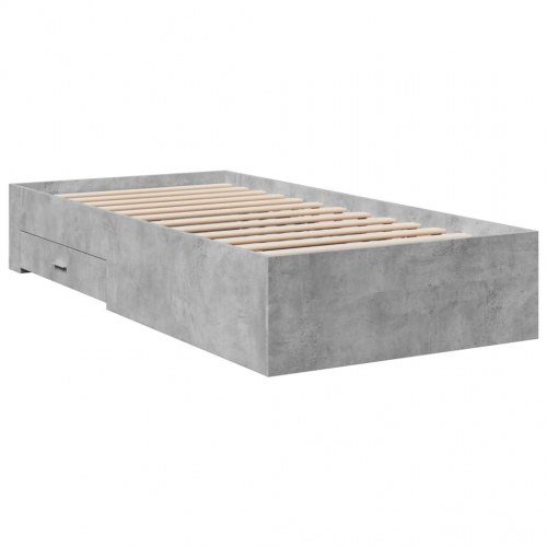 Sengeramme med 2 skuffer 100 x 200 cm - betongrå