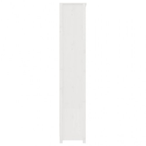 Bogreol 80x35x183 cm massivt fyrretræ hvid