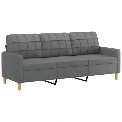 3-personers sofa i stof - mørkegrå, 198 cm
