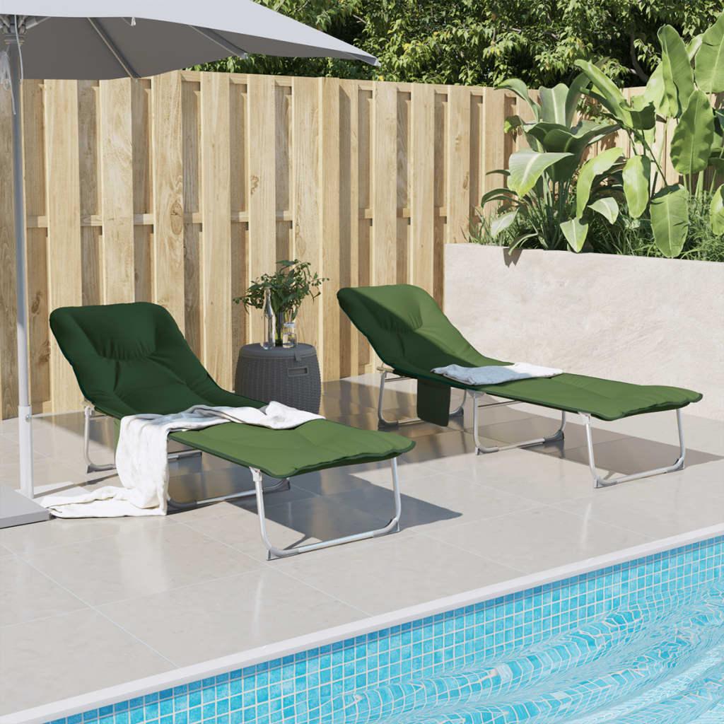 Foldbar liggestol stof mørkegrøn