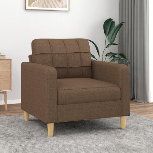 Lænestol i stof - 60 cm sæde, brun