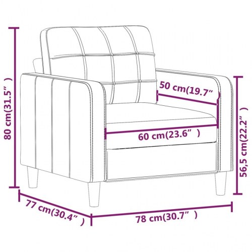 Lænestol i stof - 60 cm sæde, brun
