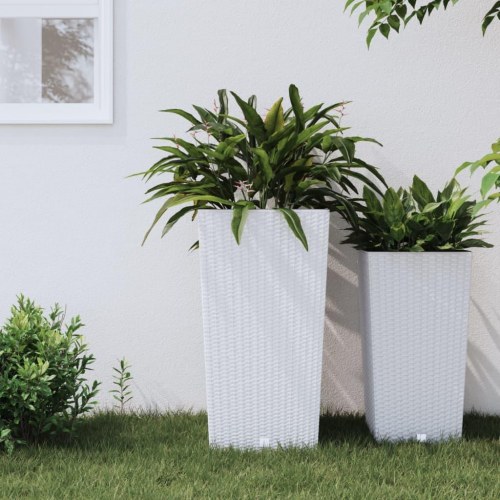 Plantekrukke 21/49 l udtagelig indsats PP rattanlook hvid