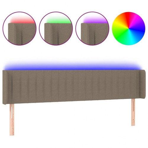Sengegavl med LED-lys 183 x 16 x 78/88 cm - gråbrun