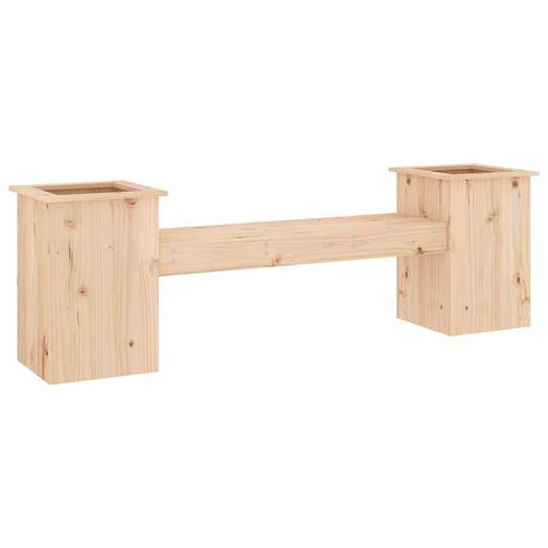 Bænk med plantekasser 184,5x39,5x56,5 cm massivt fyrretræ