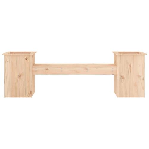 Bænk med plantekasser 184,5x39,5x56,5 cm massivt fyrretræ