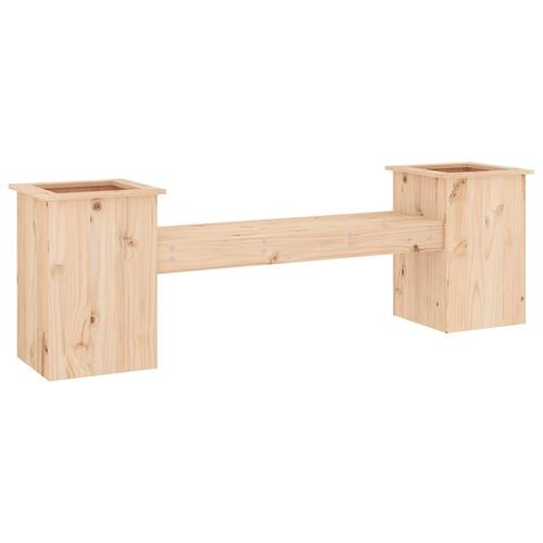 Bænk med plantekasser 184,5x39,5x56,5 cm massivt fyrretræ