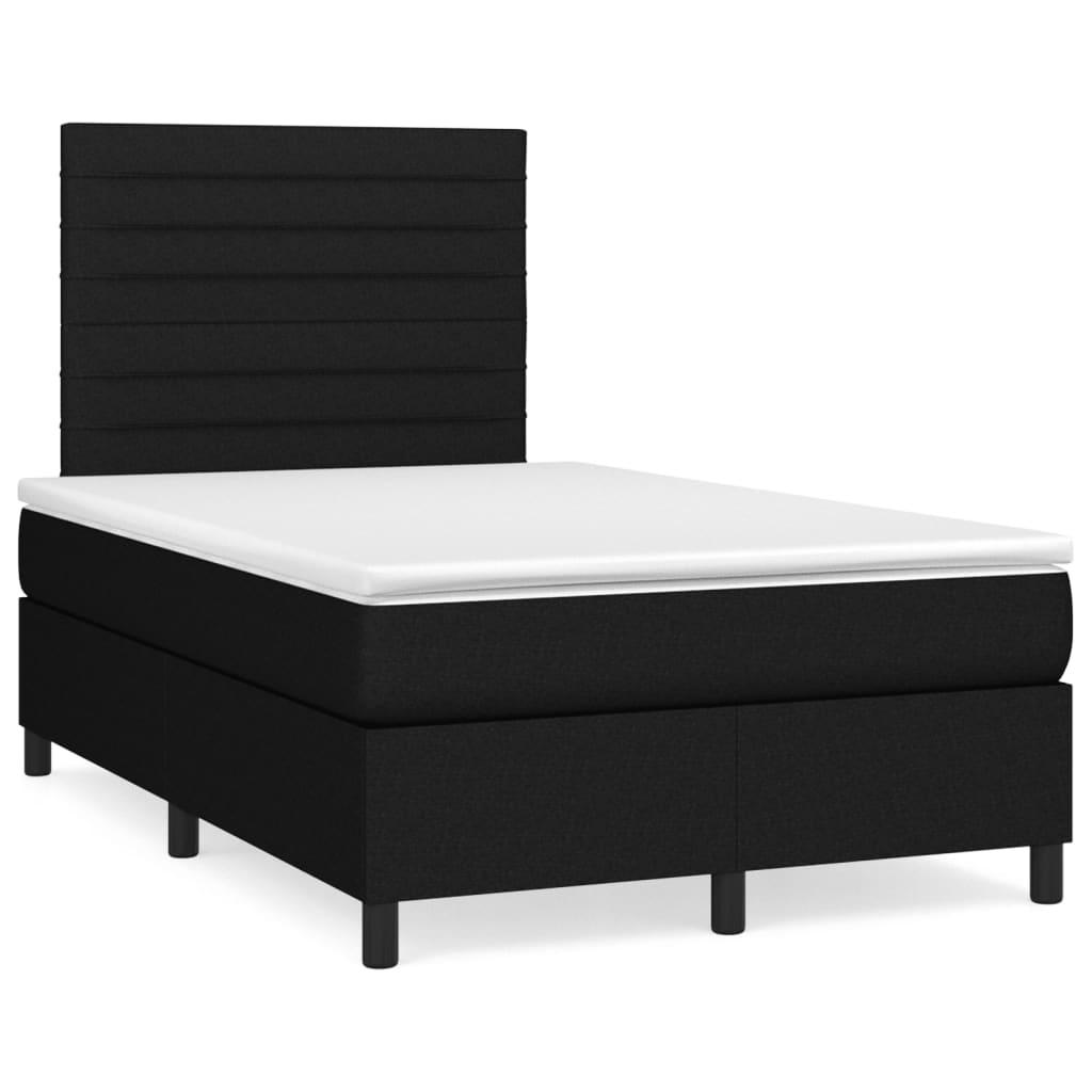 Kontinentalseng med madras 120×190 cm - stof, sort