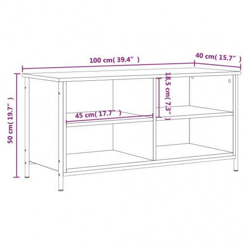 Tv-bord 100×40×50 cm i konstrueret træ - sonoma-eg