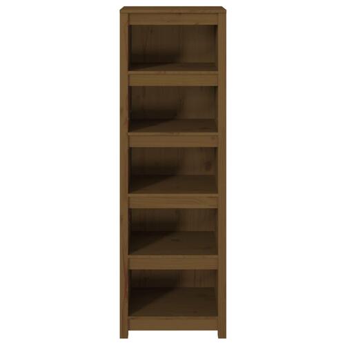 Bogreol 50x35x154 cm massivt fyrretræ gyldenbrun