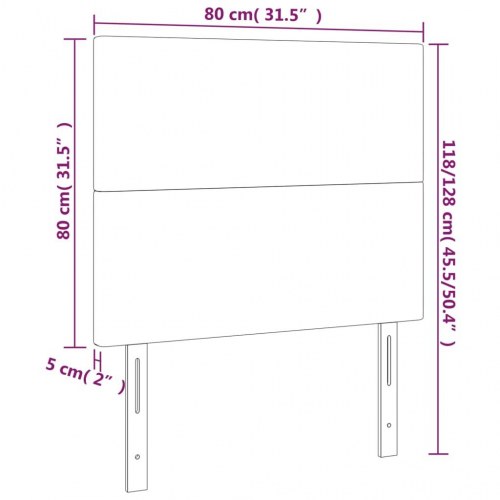 Sengegavl i sort stof - 80 x 5 x 118/128 cm