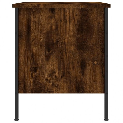 Sengebord i røget egetræsfarve - 40 × 42 × 50 cm, konstrueret træ, industrielt design