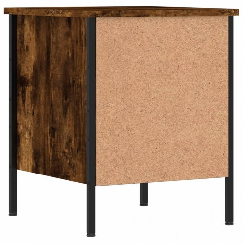 Sengebord i røget egetræsfarve - 40 × 42 × 50 cm, konstrueret træ, industrielt design