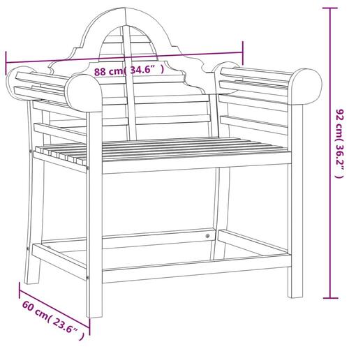 Havestol 88x60x92 cm massivt teaktræ