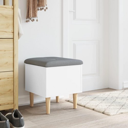 Opbevaringsbænk med hynde 42 x 42 x 46 cm hvid