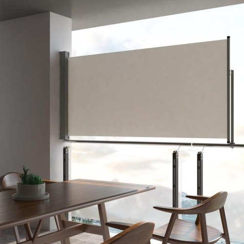 Sammenrullelig sidemarkise til terrassen 120x300 cm creme
