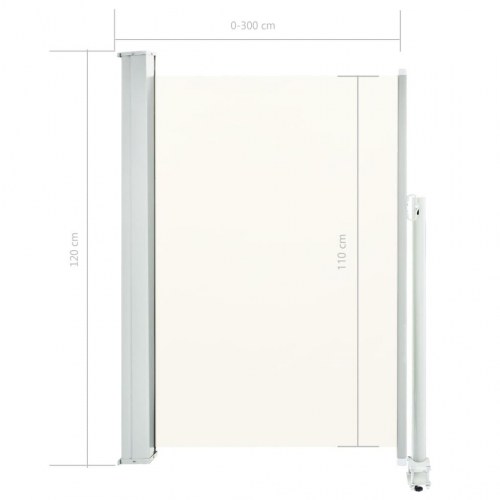 Sammenrullelig sidemarkise til terrassen 120x300 cm creme