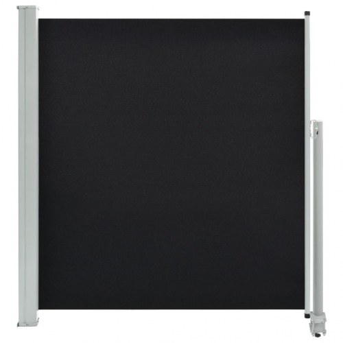 Sammenrullelig sidemarkise til terrasse/altan 140 × 300 cm - sort