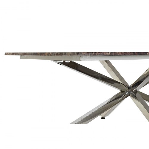 Sofabord - sølvfarvet, marmor/stål/plast, 130 × 80 × 45 cm