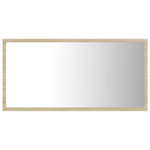 Badeværelsesspejl med LED-lys 80x8,5x37 cm akryl sonoma-eg