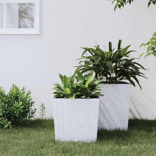 Plantekrukke 21/32 l udtagelig indsats PP rattanlook hvid