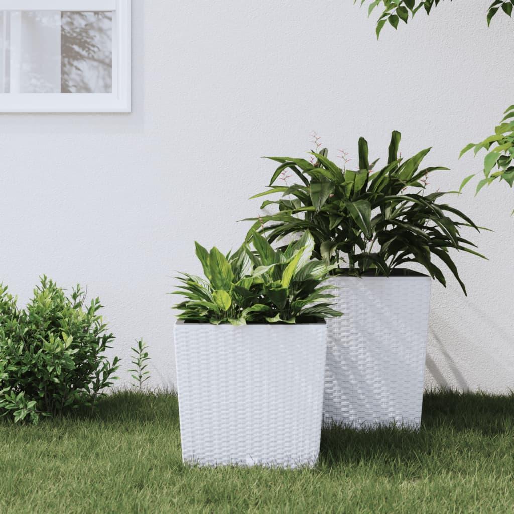 Plantekrukke 21/32 l udtagelig indsats PP rattanlook hvid