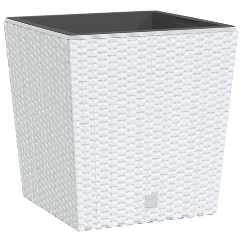 Plantekrukke 21/32 l udtagelig indsats PP rattanlook hvid