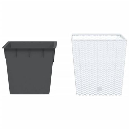 Plantekrukke 21/32 l udtagelig indsats PP rattanlook hvid