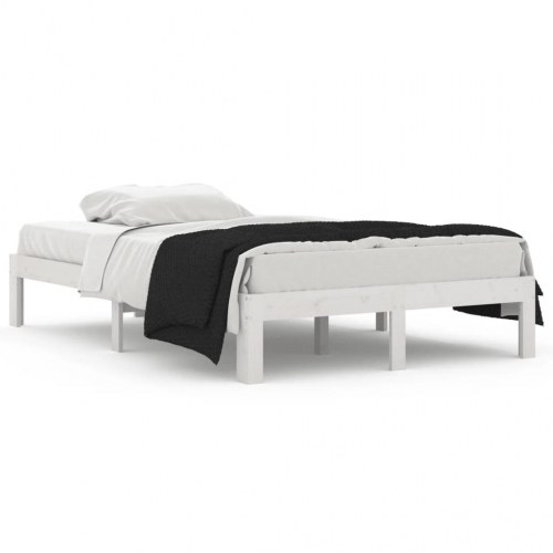 Sengeramme 120×190 cm - Small Double i massivt fyrretræ, hvid